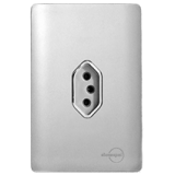 Conjunto Tomada Vertical 10A 4X2  - Novara Prata Cromado